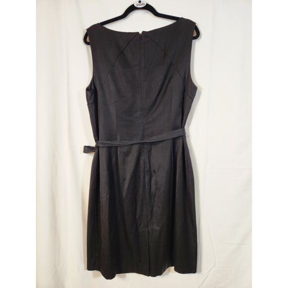 Talbots $189 Size 16 Black Twist Front Lined Textured Sheath Cocktail Dress - Picture 5 of 13